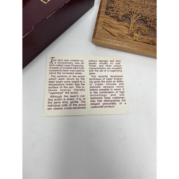 Vintage Desk Set -Gold Pen by Lasercraft ~Solid American Walnut With Tree Design - Picture 5 of 14